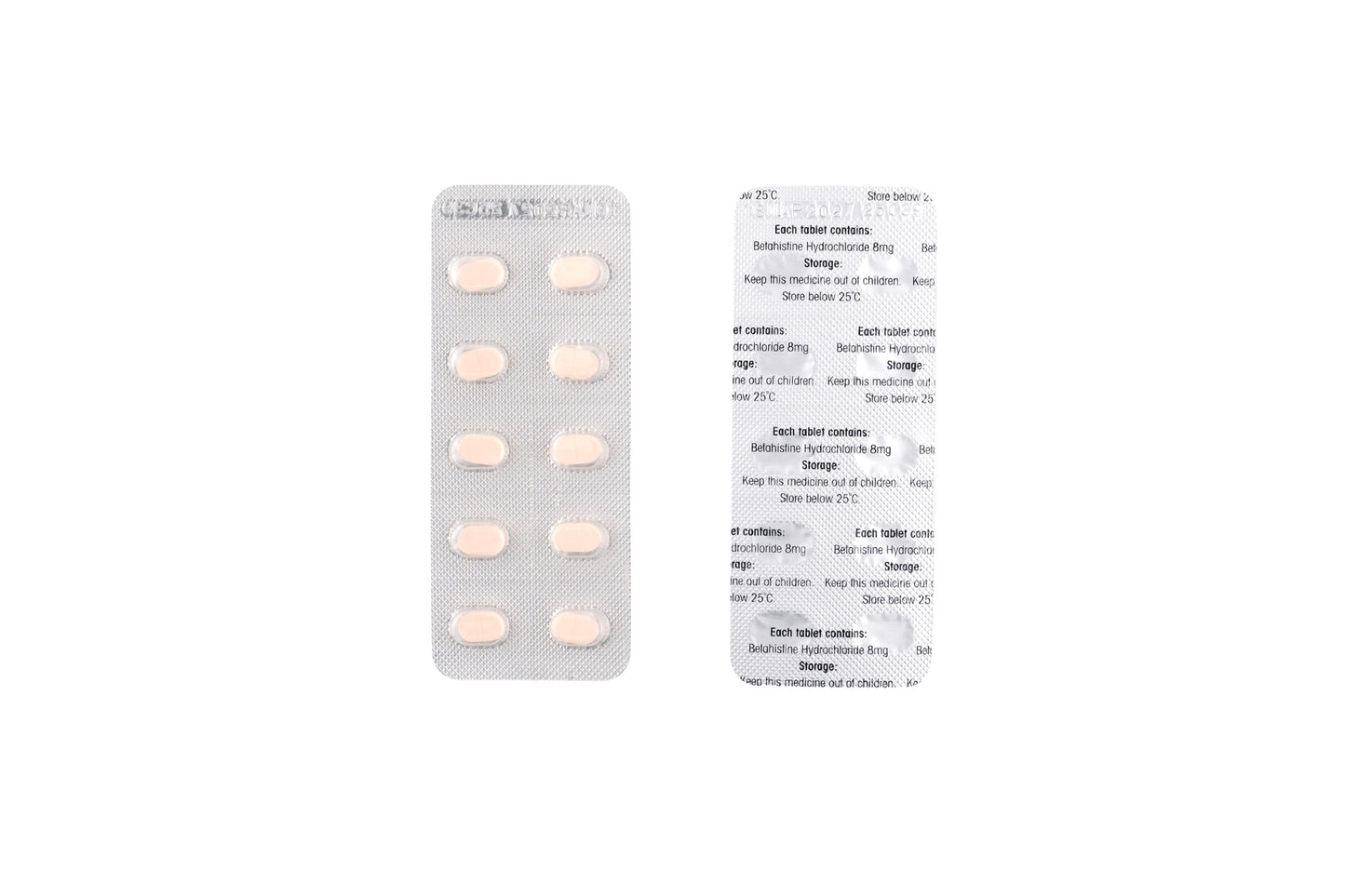 鹽酸倍地司汀錠 Betahistine Hydrochloride 8mg